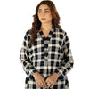 Shirt, Charming Linen Checkered Print with Indian Collar & Unique Details, for Women