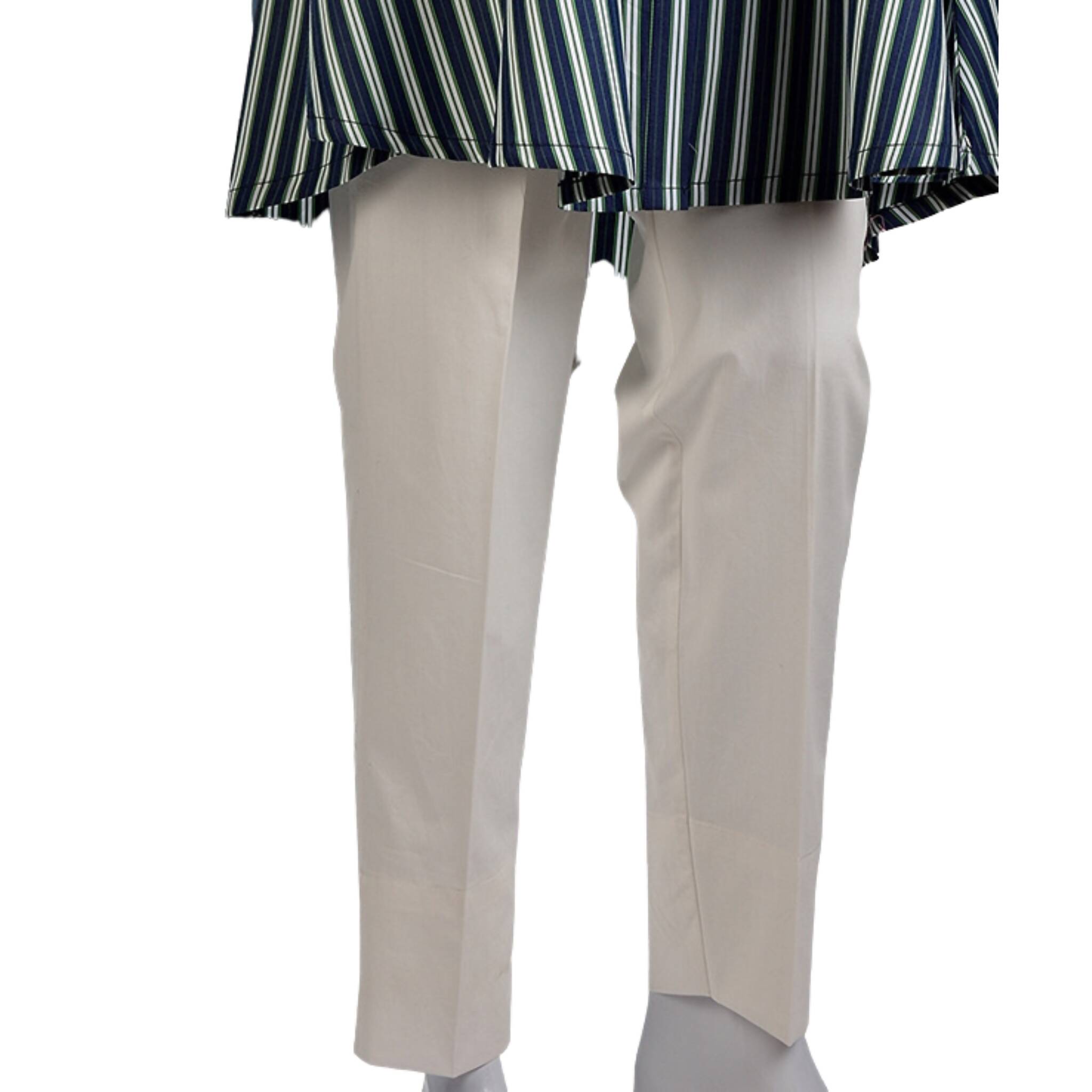 Shirt, Alluring Navy Blue & Green Striped Cotton, for Women