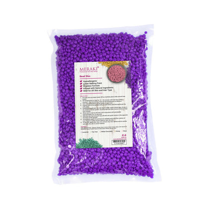 Meraki Beads Stripless, Hair Removal Wax Lavender - 500g