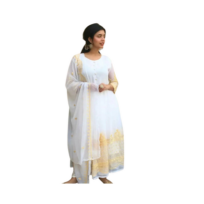 Maxi Suit, Elegant 3-Piece Maxi Set with Long Sleeves, Hand Work, for Women