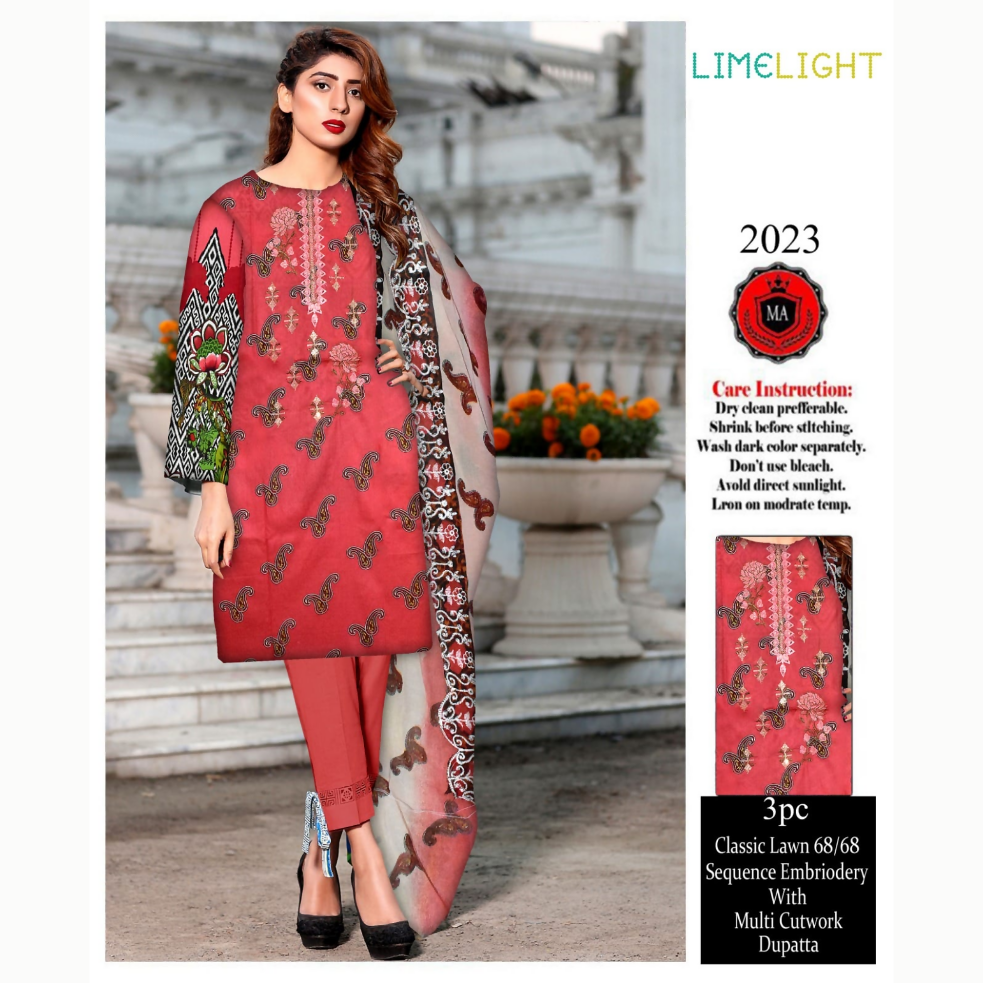 Unstitched Suit, Elegant Classic Lawn Ensemble, Timeless Charm, for Women