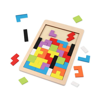 Puzzle Board, Wooden Tangram & Vibrant Tangram Fun, for Kids'