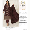 Unstitched Suit, Zari Peach Fancy Embroidery Shirt with Velvet Pati Shawl, for Women (Pack of 6)
