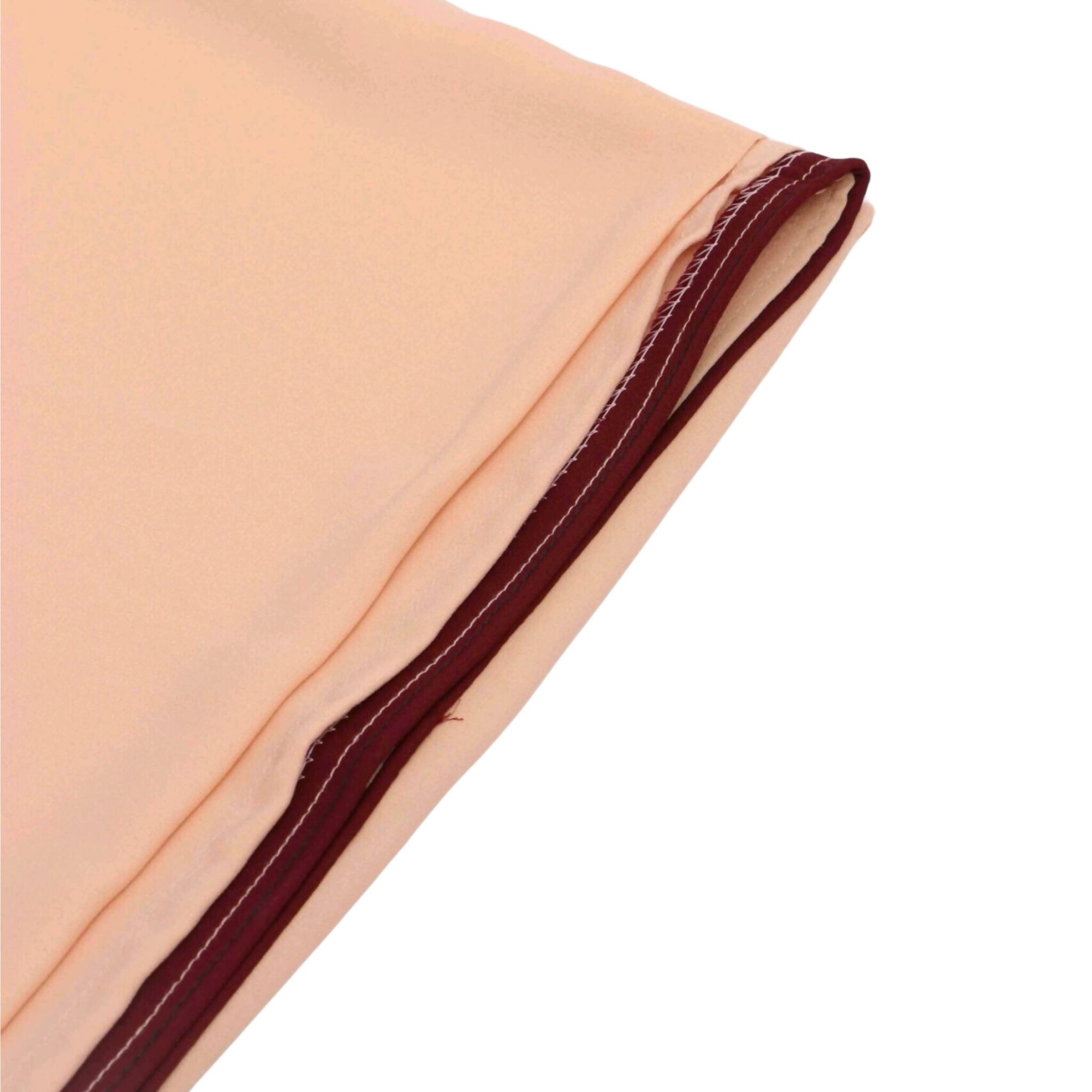 Abaya, Korean Georgette Ensemble with Pleating Details & Contrast Piping, for Women