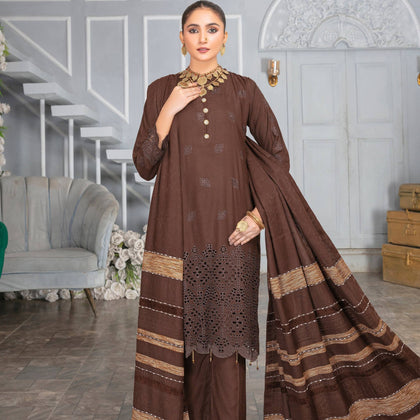 Unstitched Suit, Embroidered Back & Sleeves Add a Touch Of Elegance, for Women