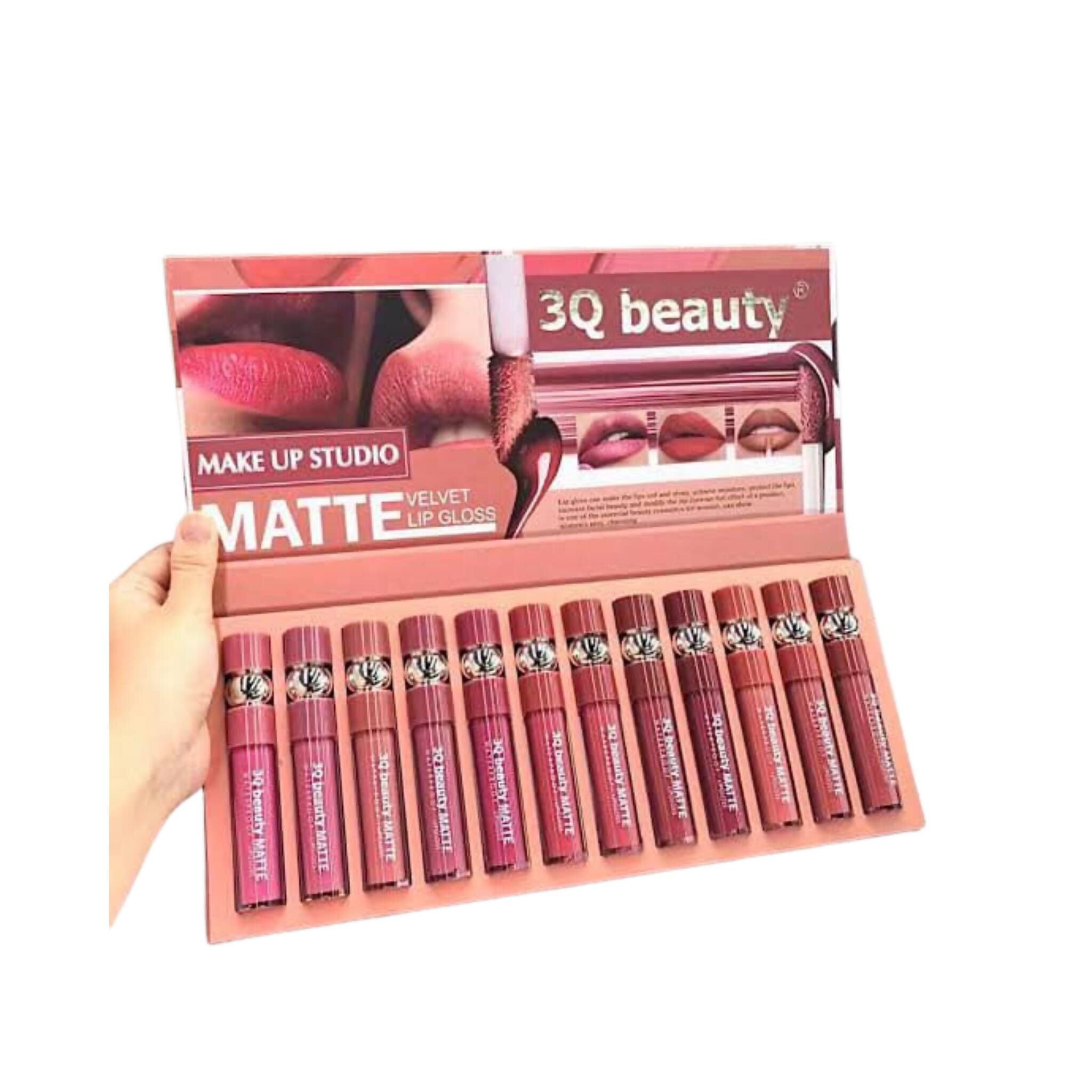 3Q Beauty Lip Gloss Mat, 12PCS Gorgeous Matte Shades, for Women