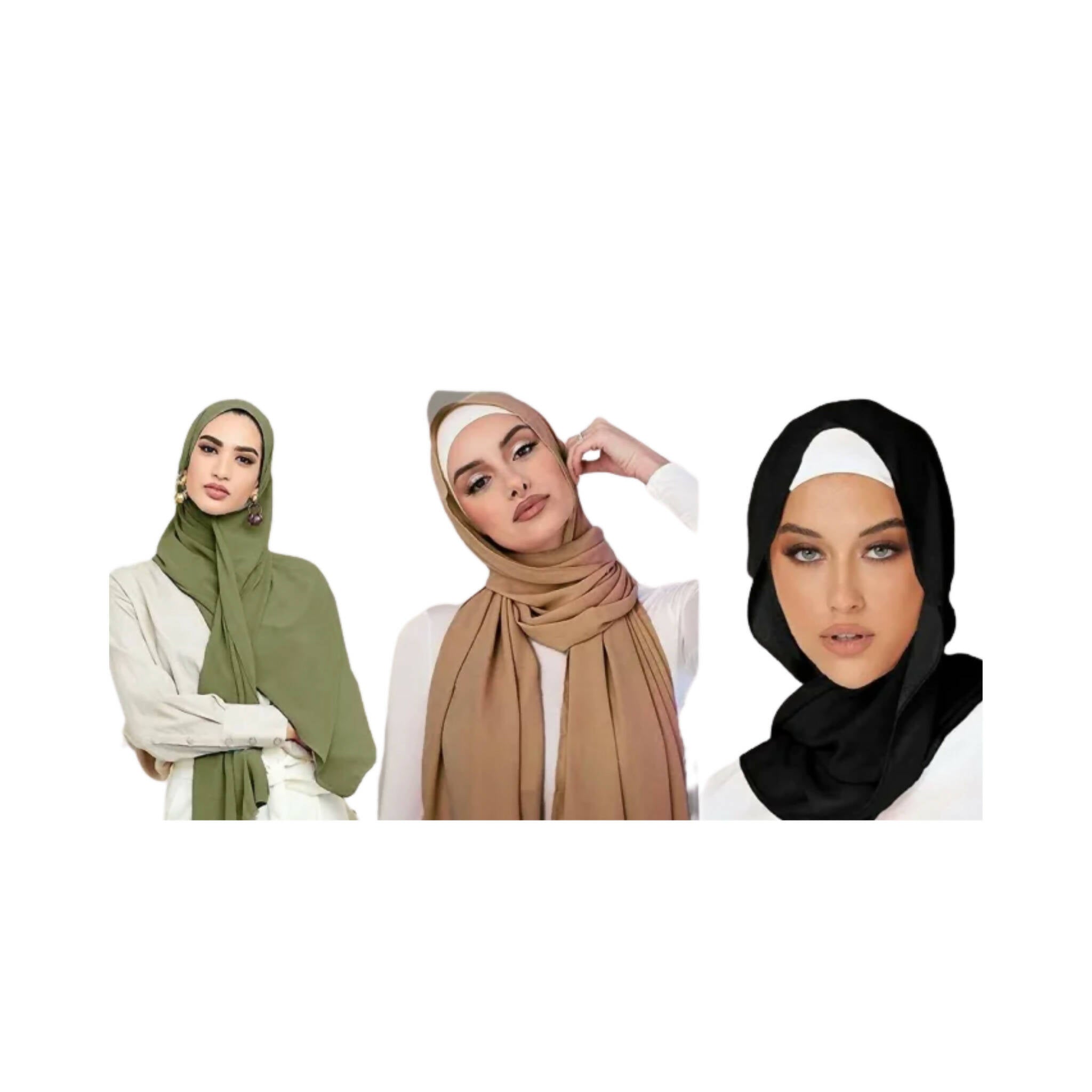 Scarves, Chiffon Hijab Georgette & Lightweight, for Women