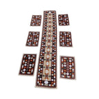 Table Runner Set, andmade Ari Work with 6 Table Mats - Elegant Patchwork Design