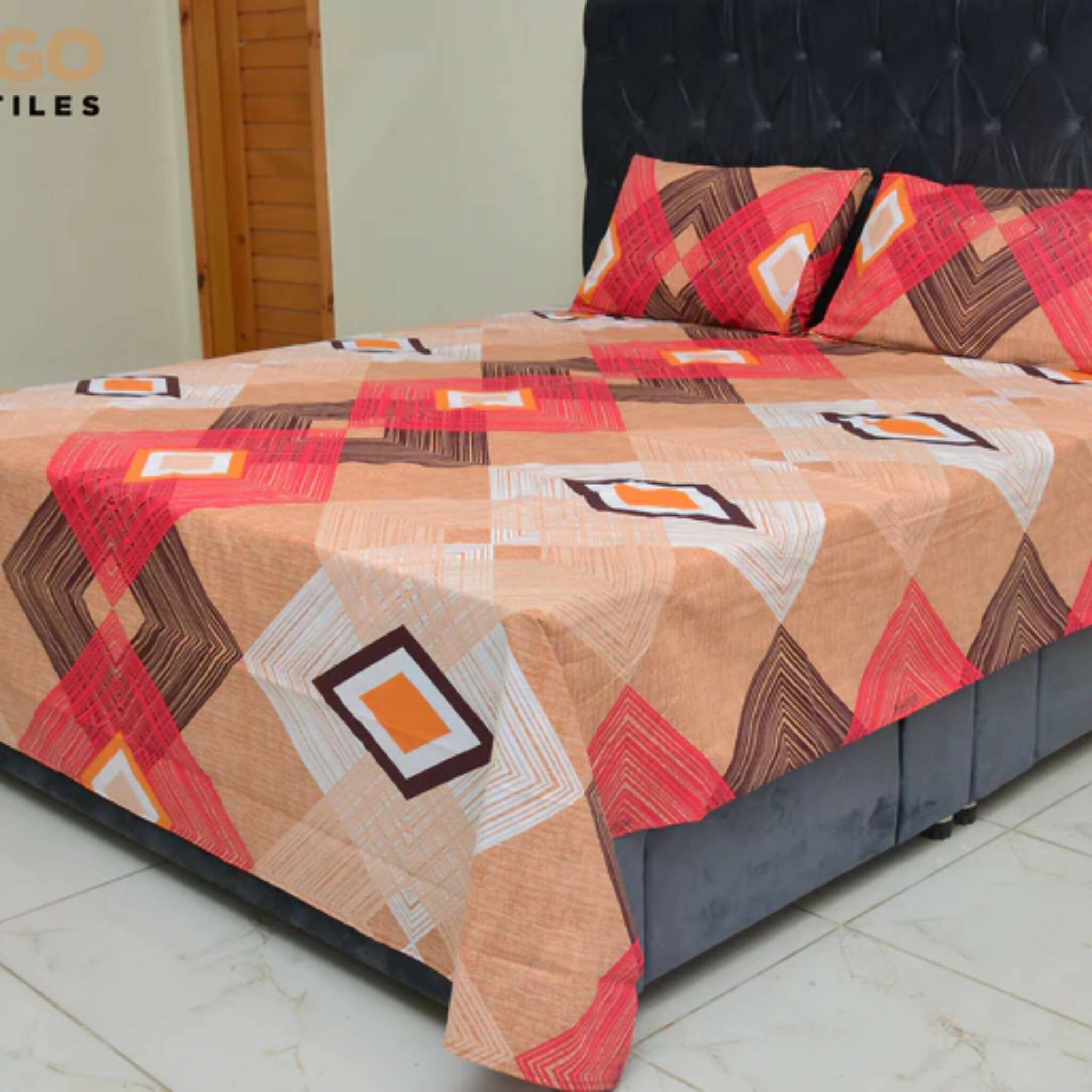 Bedsheet, Diamond-inspired Sophistication, Square Polycotton