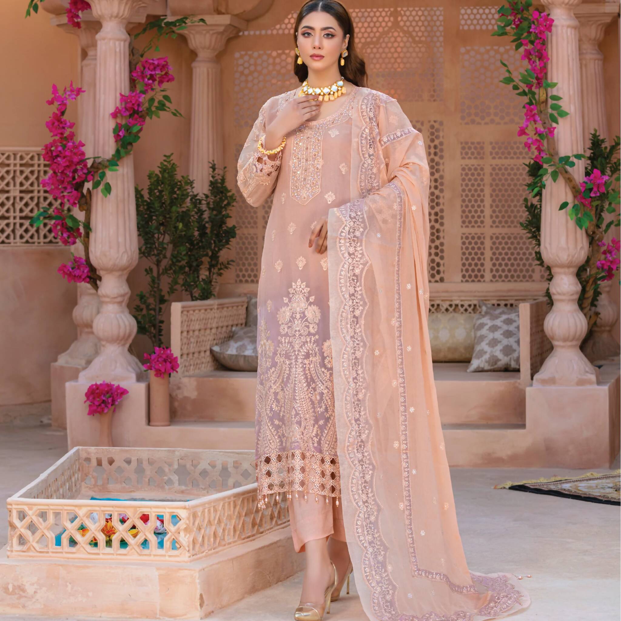 Crinkle Chiffon Ensemble