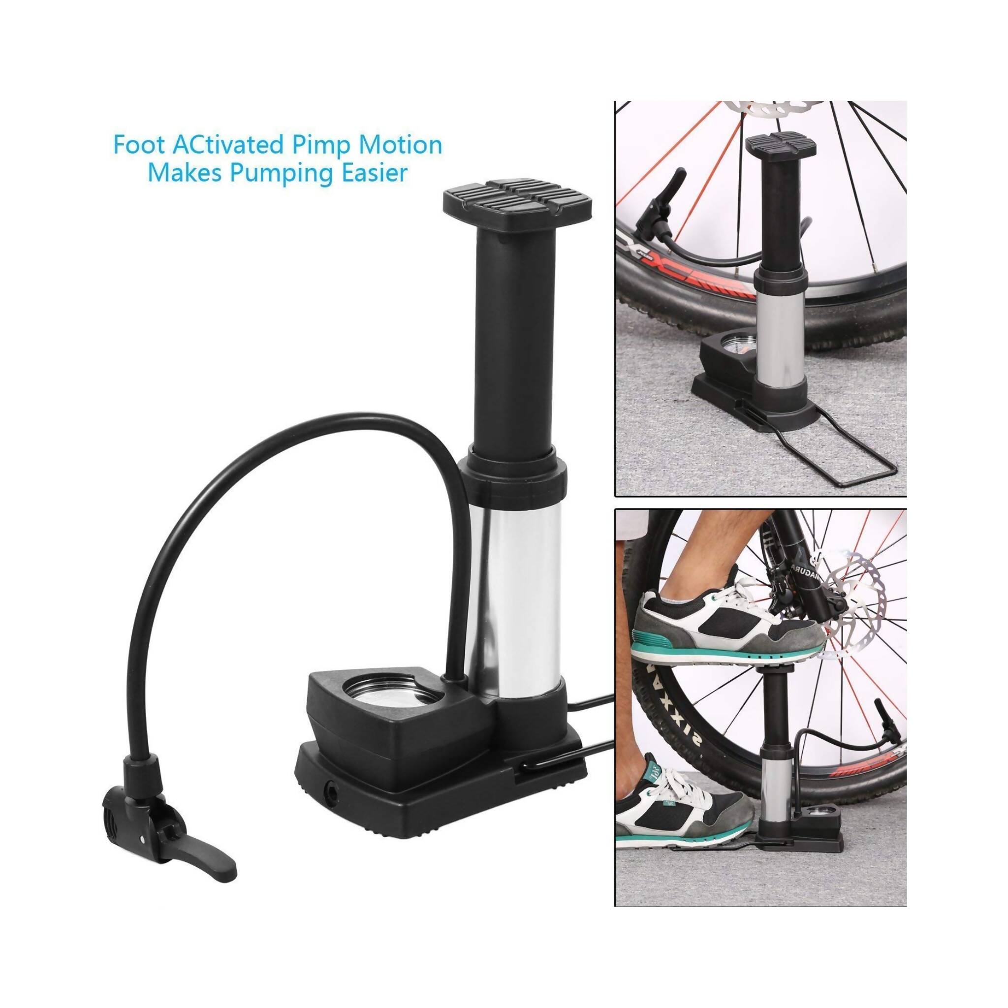Foot Air Pump, Electric Bicycles Sports Equipment - Effortless & Compact Inflator