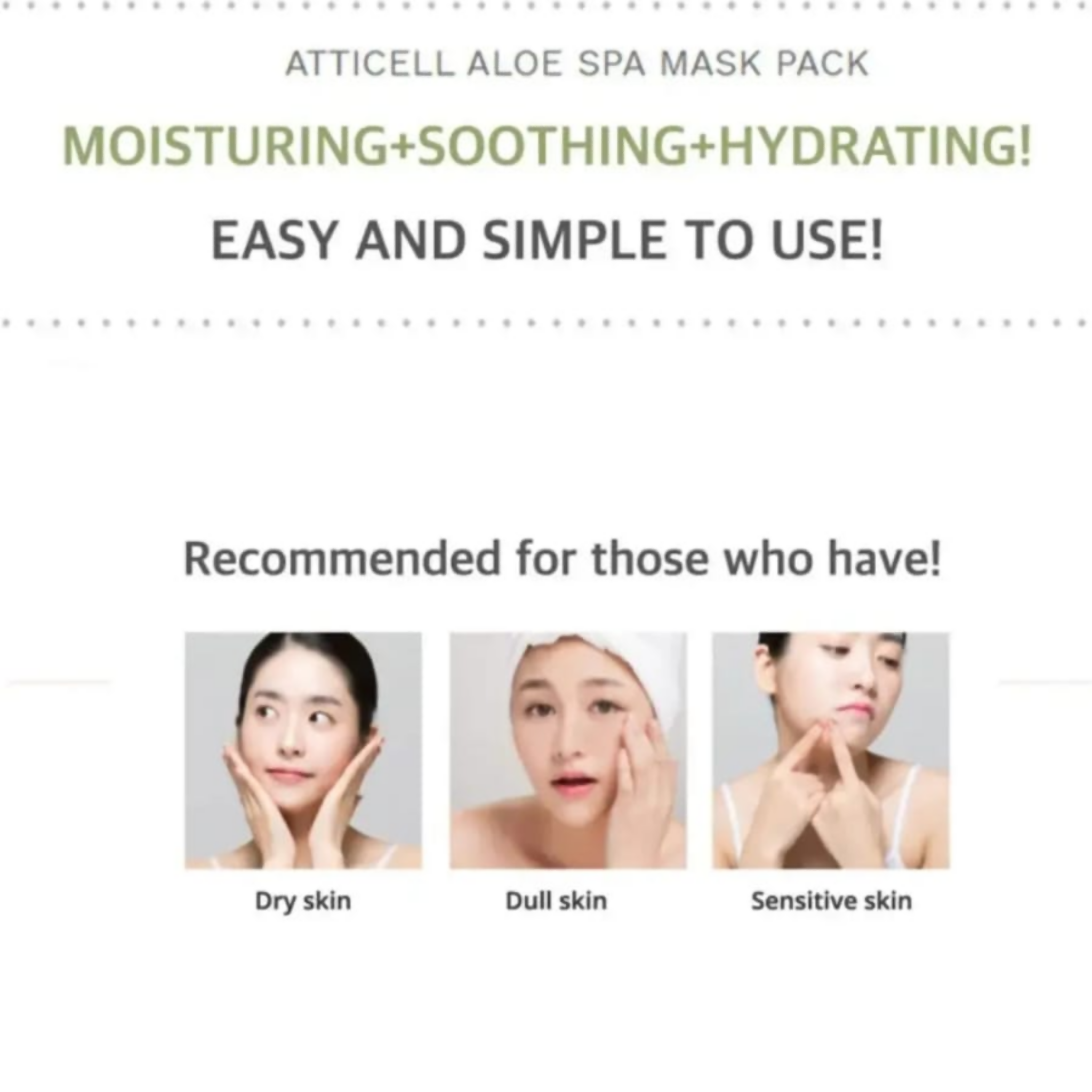 Atticel Aloe Spa Mask, Soothe, Hydrate & Revitalize