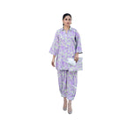 Suit, Chic and Elegant Two-Piece Lilac Viscose Lawn Shirt & Trouser Set