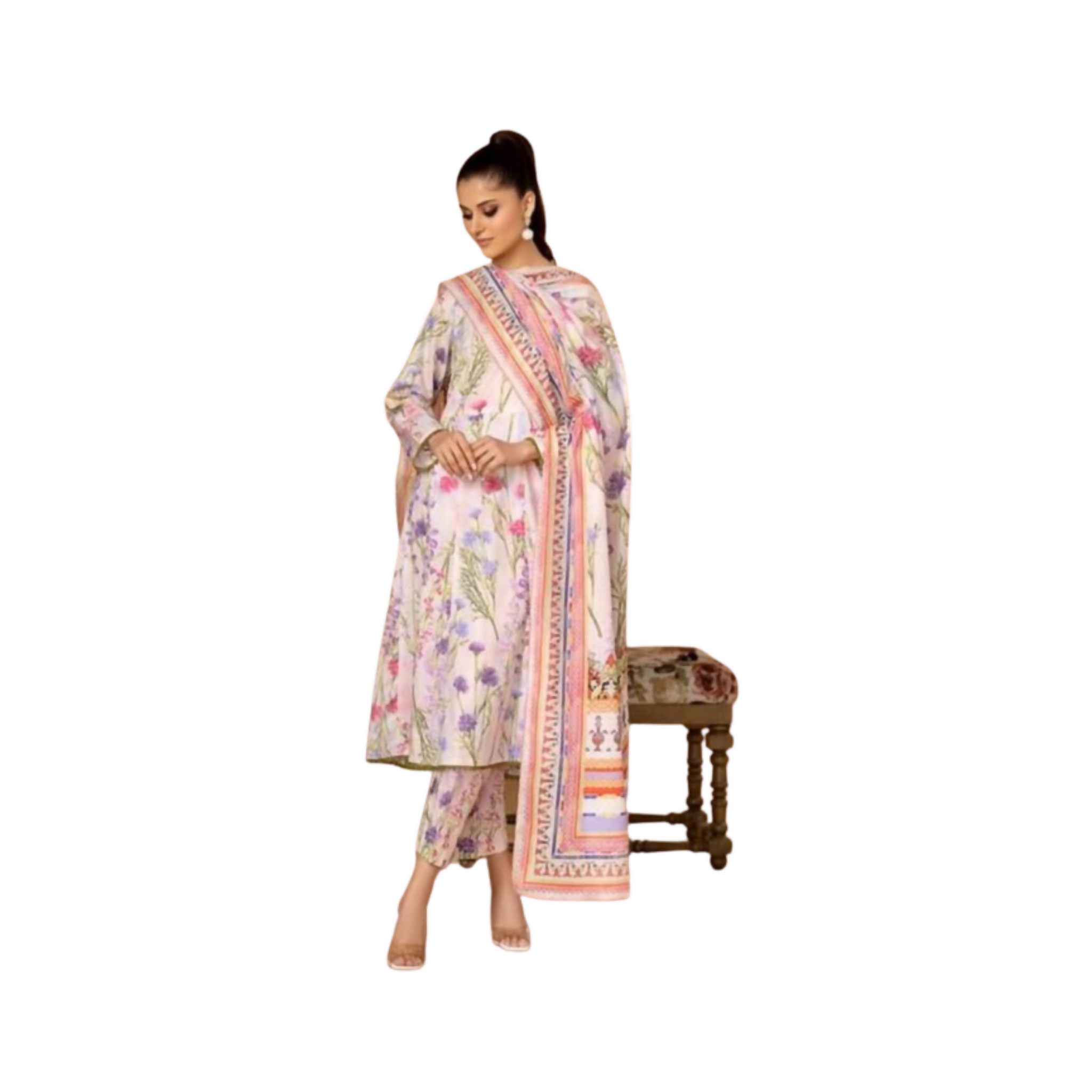 Florence Printed Lawn, Stylish Fabric, for Women