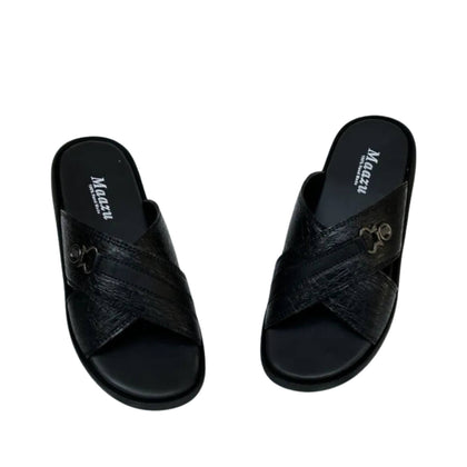 Slipper, Leather Comfort & Durable Rubber Sole, for Men