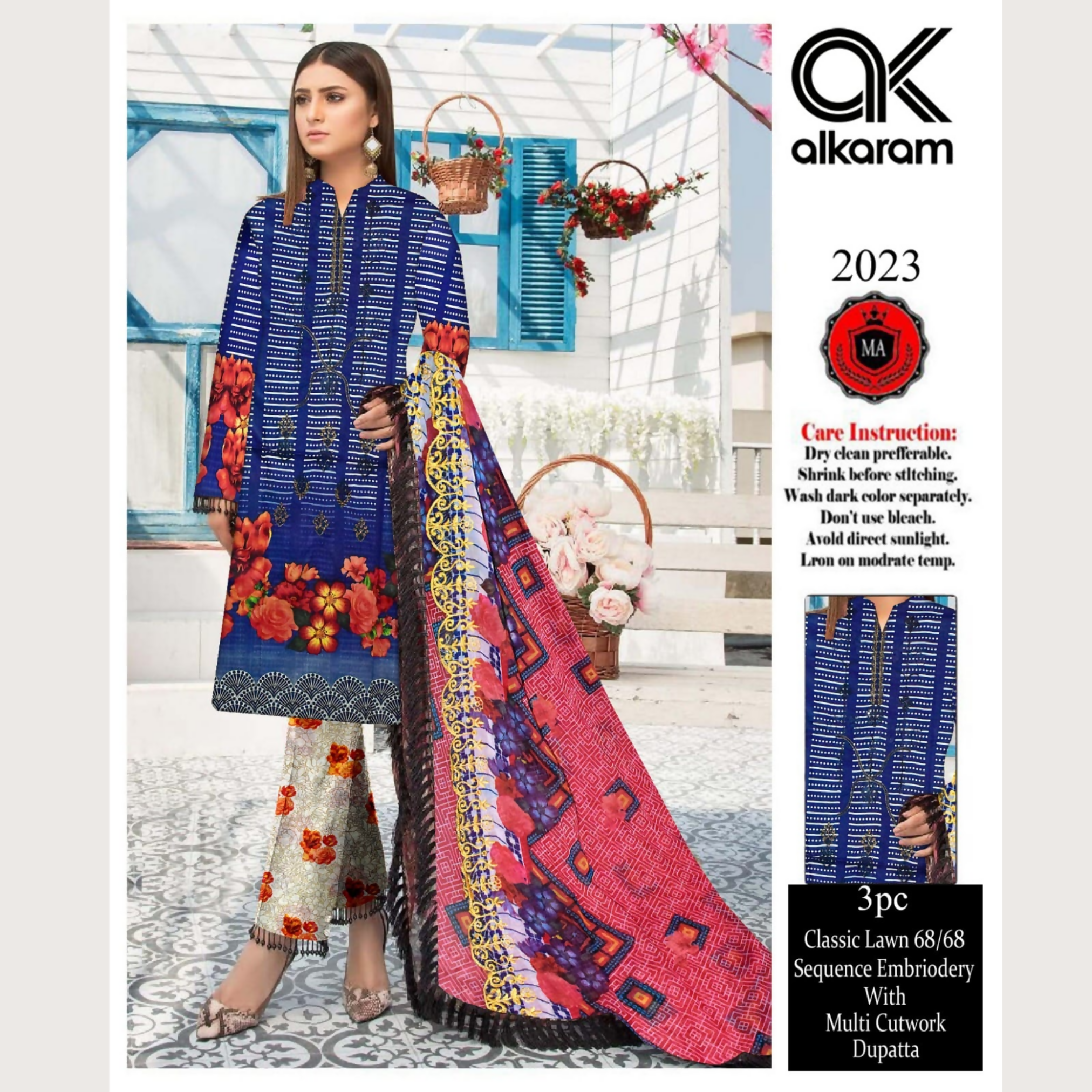 Unstitched Suit, Elegant Classic Lawn Ensemble, Timeless Charm, for Women