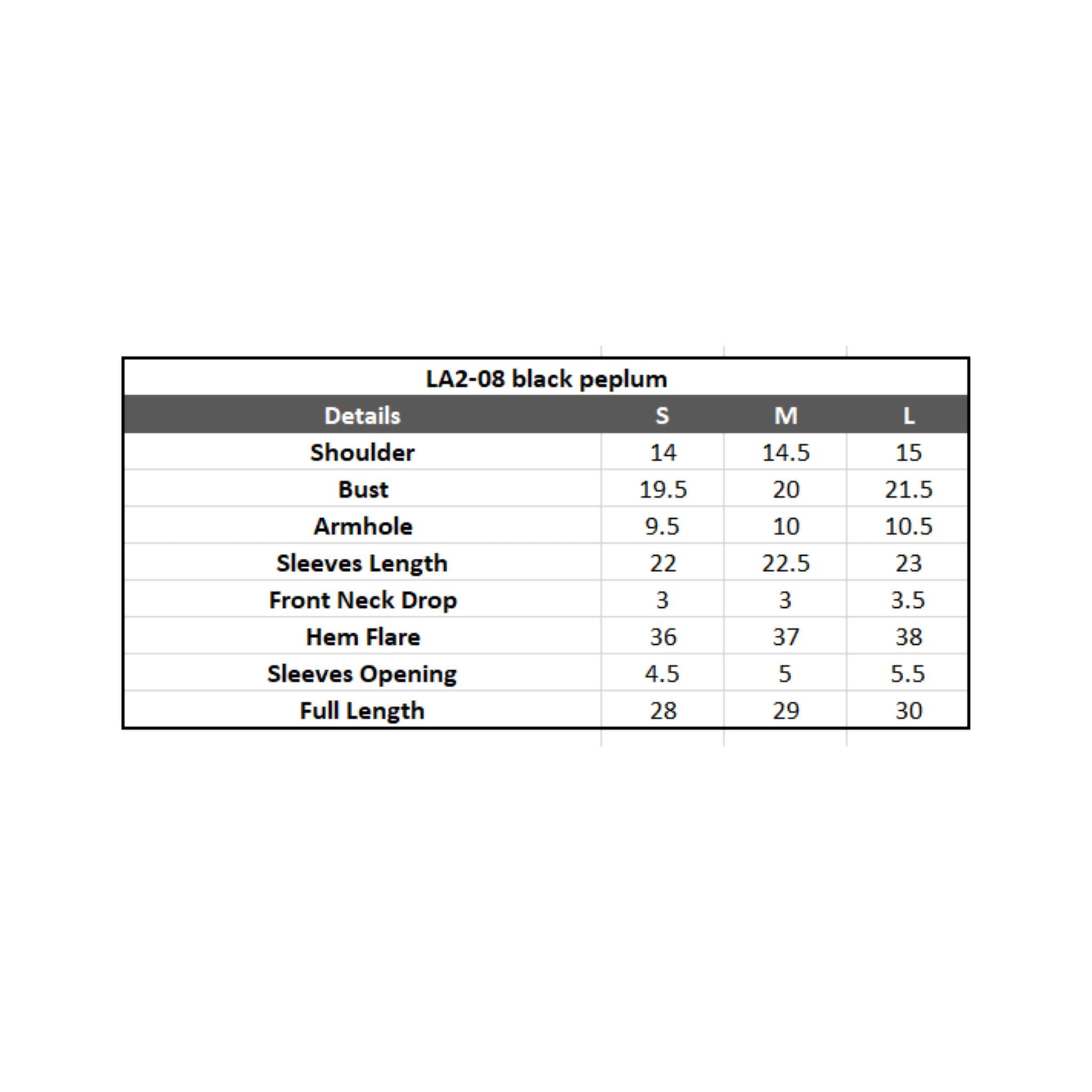 Khaddar Black Peplum, Charming Floral Print, Lace Detailing, Golden Accents