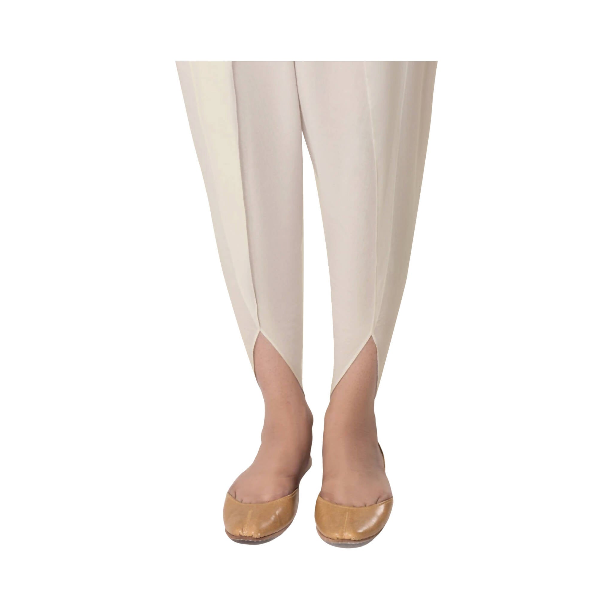 Trouser, Cotton, Stitched, Half Elasticated Belt, for Women