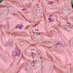 Unstitched Suit, Bamber Chiffon Dupatta with Full Heavy Embroidery Work, for Ladies