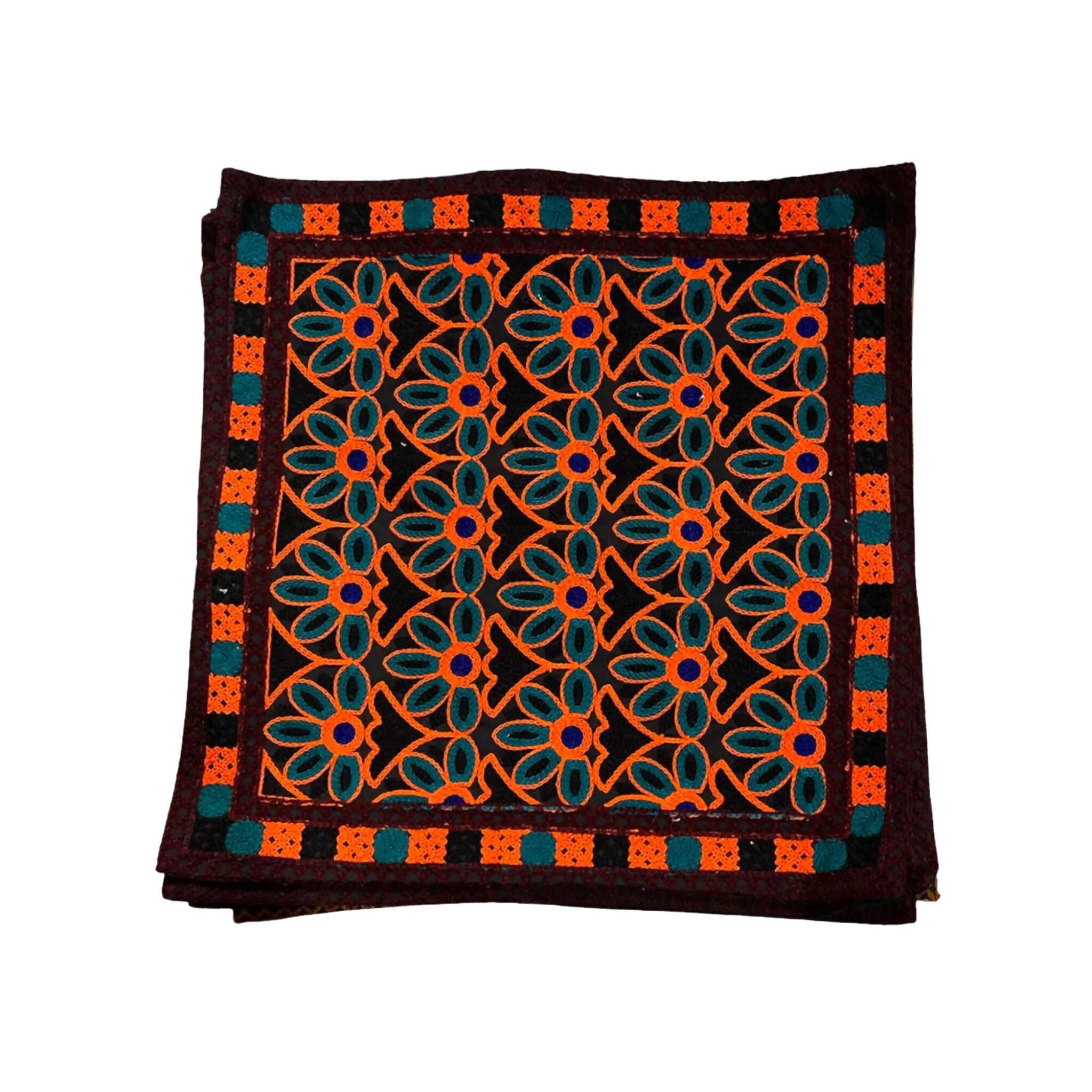 Sofa Cushion Covers, Handmade Ari Work & Sindhi Art, Set of 5 (12x12 inches)