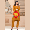 Unstitched Suit, Chic Linen Ensemble with Embroidery Flower - 2 Piece, for Women