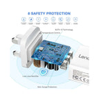 Lencent UK USB Wall Charger, 3 Port 5V/2.4A, Multi-Port