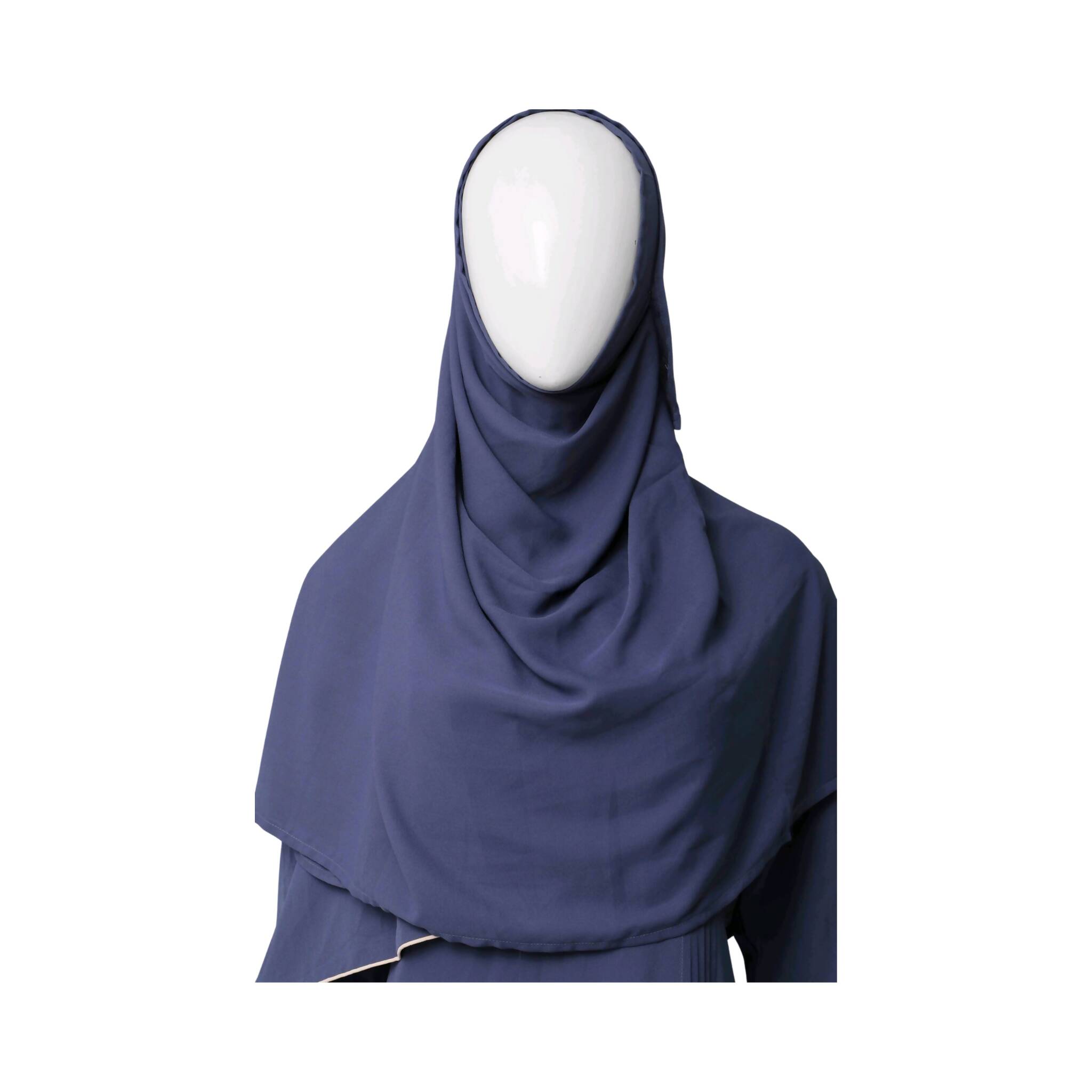 Abaya, Korean Georgette Ensemble with Pleating Details & Contrast Piping, for Women