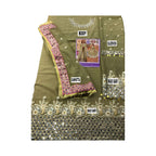 Unstitched Suit, Chiffon & Malai Ensemble with Intricate Embroidery, for Women