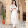 Suit, Semi-Stitched Crinkle Chiffon Ensemble with Embroidery & Hand Embellishments