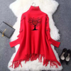 Poncho, Red Heart Tree Style & Winter Wing Bag, for Girls'