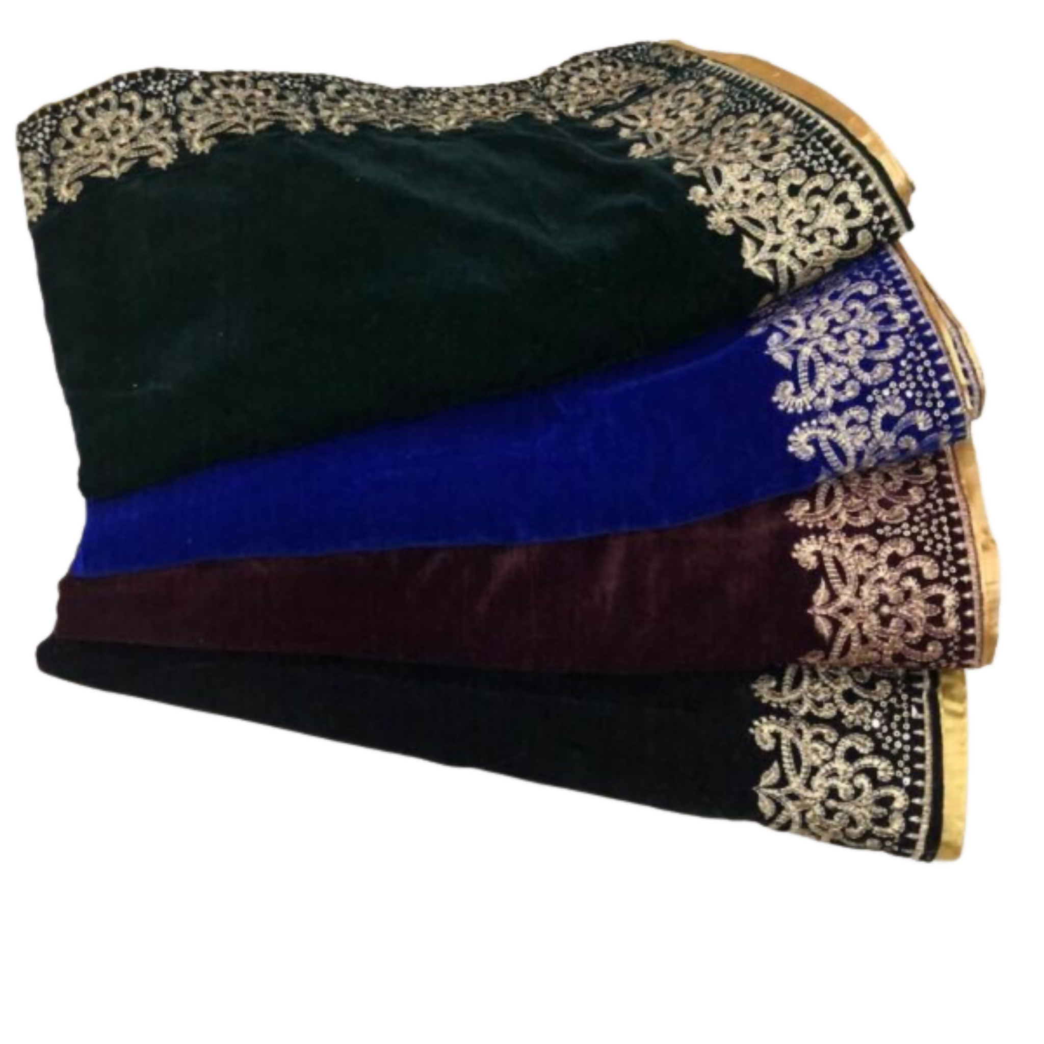 Velvet Shawl, Exquisite Embroidered & Crafted with High-Quality Velvet Fabric, for Ladies