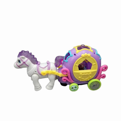 Horse with Carriage, Colorful Lights & Joyful Sounds, for Kids'