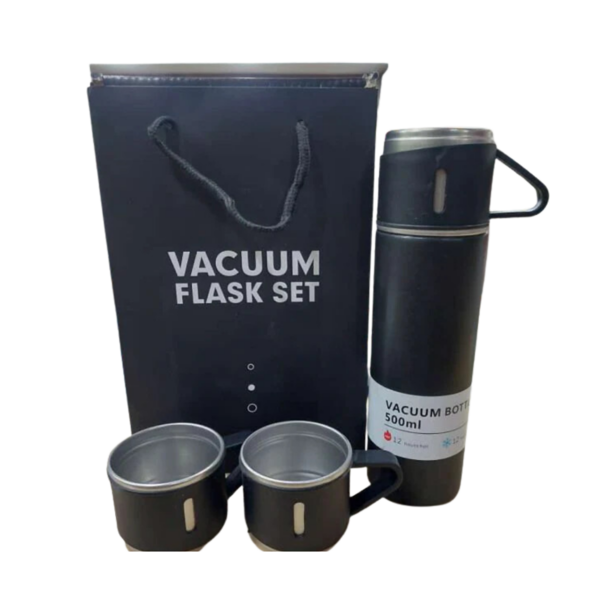 Thermal Flask, 3 In 1 Vacuum Insulated, Stylish, Durable & Portable.