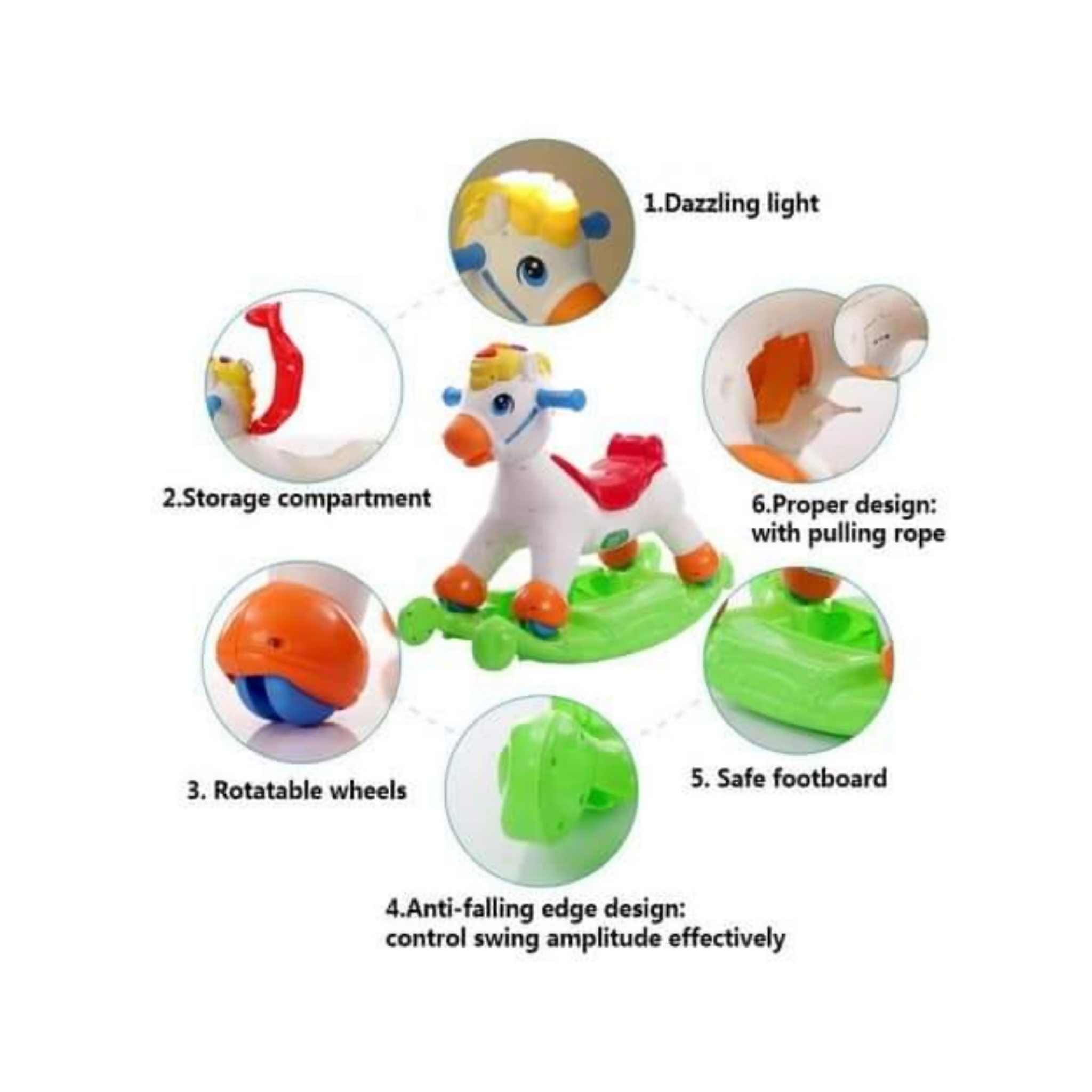 Rocking & Riding Horse, 3-in-1, Versatile Toy, for Toddlers