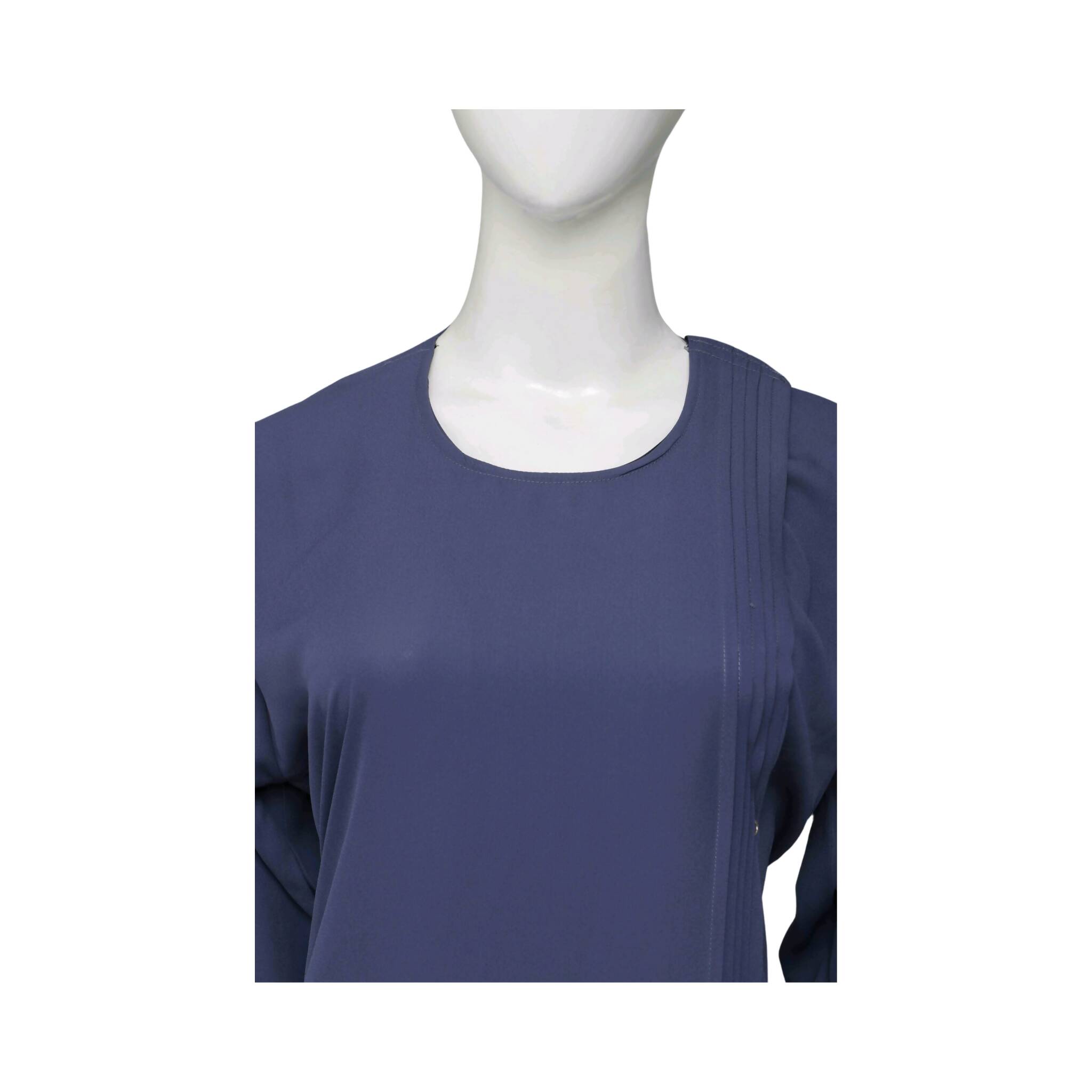 Abaya, Korean Georgette Ensemble with Pleating Details & Contrast Piping, for Women