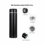 Thermos Flask, 500ML Capacity, LED Digital Display, Slim & Easy to Clean