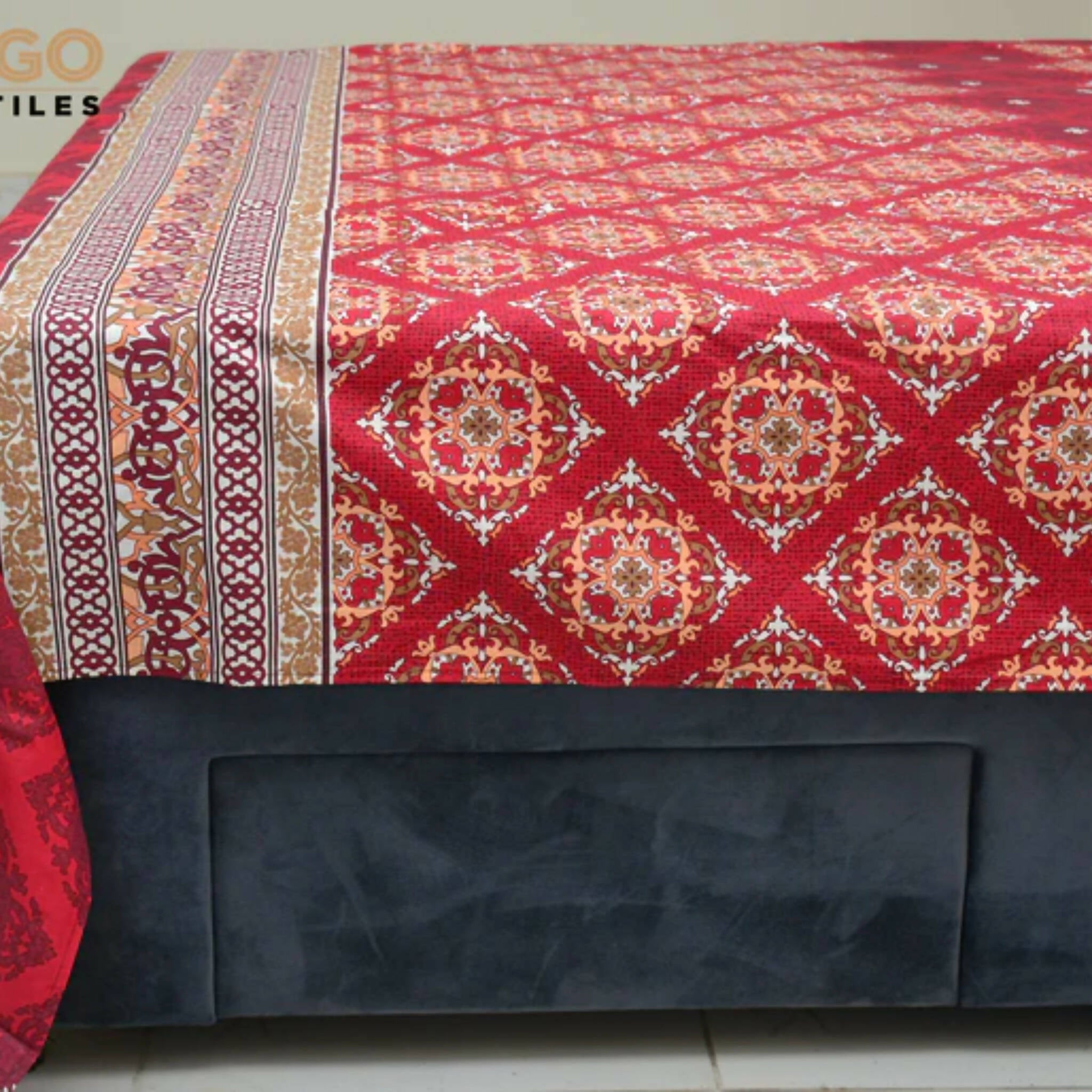 Bed Sheet, Elevate Your Bedroom with Maroon Square Texture