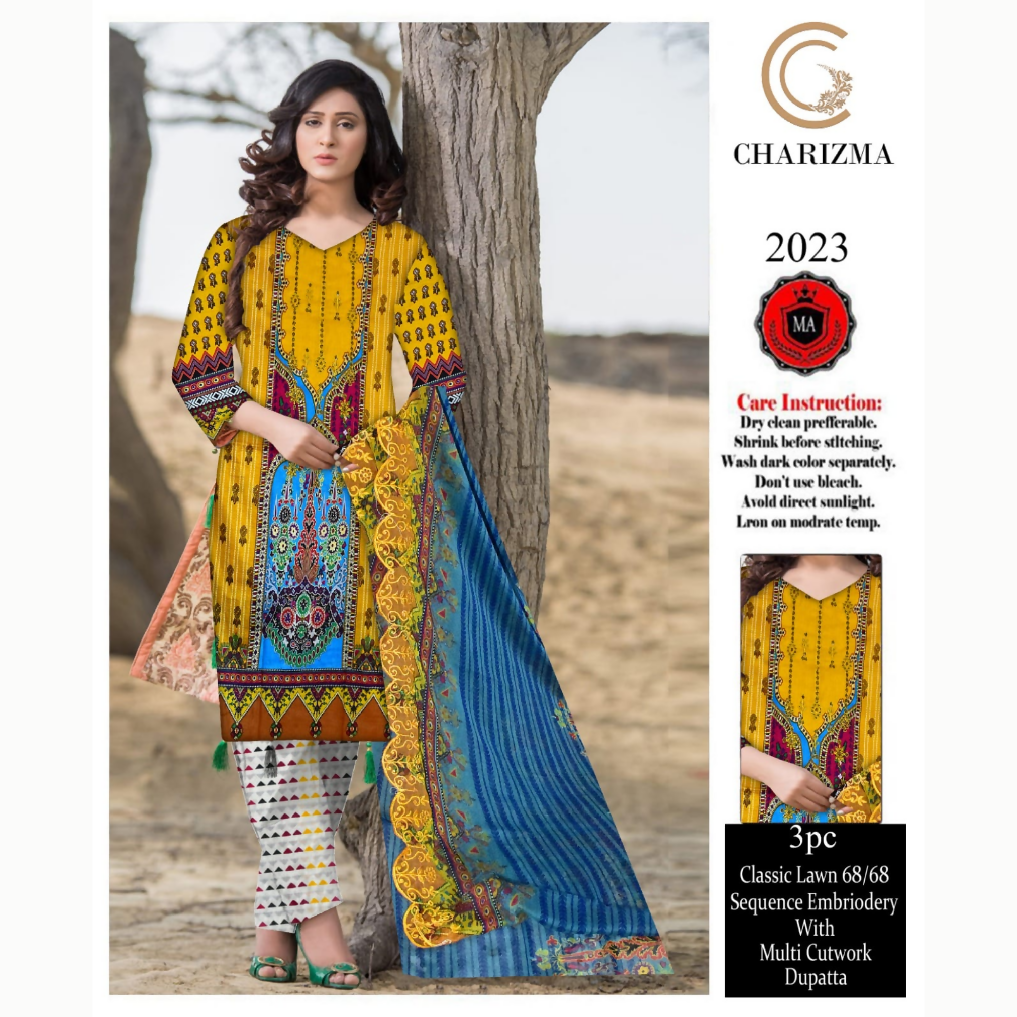 Unstitched Suit, Elegant Classic Lawn Ensemble, Timeless Charm, for Women