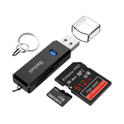 Beikell USB 3.0 Card Reader, Fast, Versatile, Windows/Mac Compatible