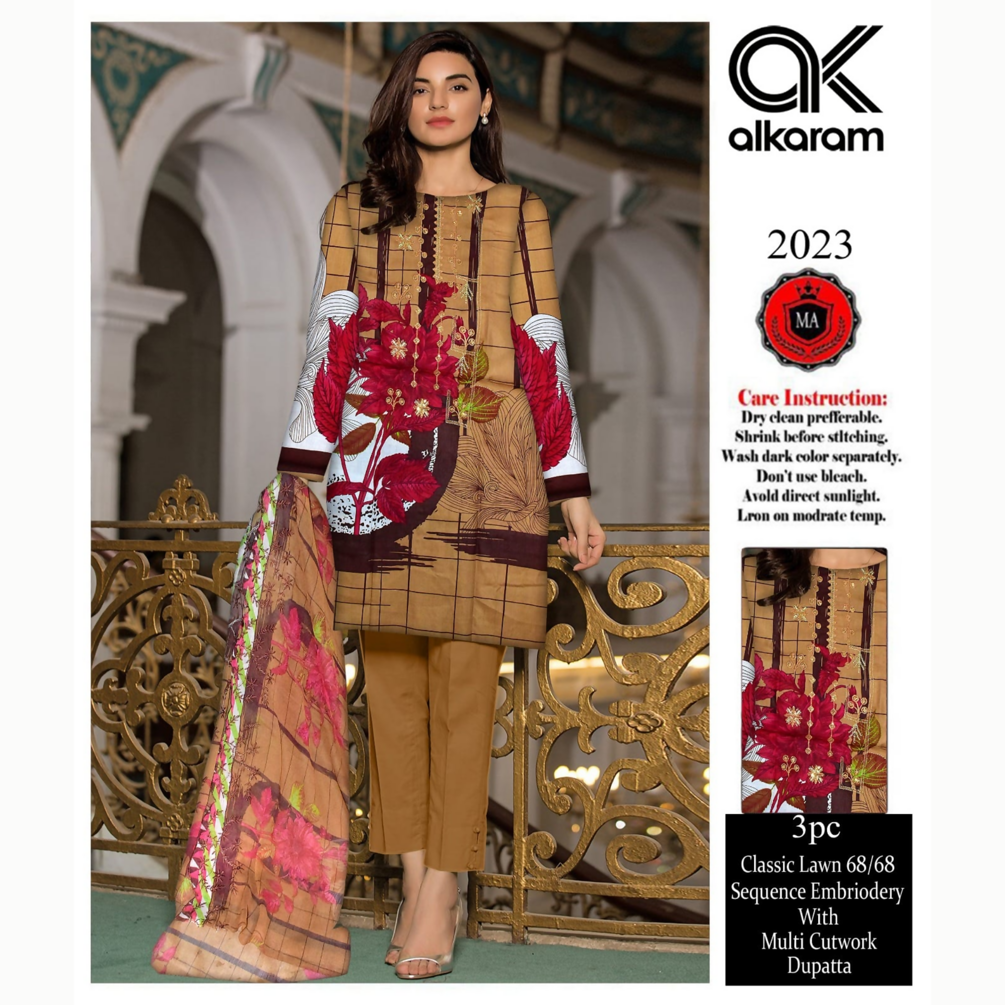 Unstitched Suit, Elegant Classic Lawn Ensemble, Timeless Charm, for Women