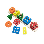 Toy, Colorful Wooden Stacker, Early Learning Shapes and Matching Game, for Kids'