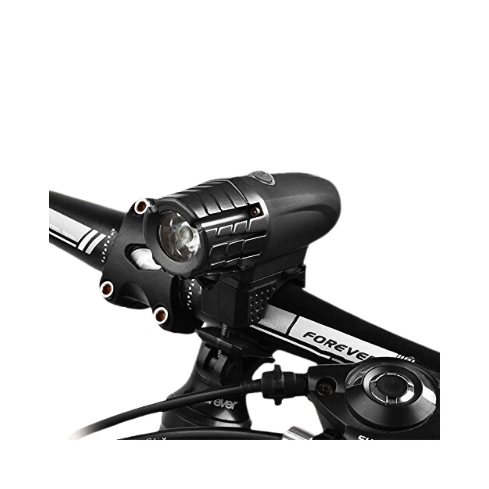 Bicycle Front Light, Waterproof & Rechargeable with 2 Back Lights