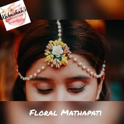 Floral Mathapati Jewelry, Vibrant Yellow & Dark Pink, for Women