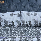 Bed Sheet, Bold Blooms, Black Floral Polycotton