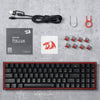 Keyboard, Redragon K628 Pollux 75%, Wired RGB Gaming with Huano Red Switches