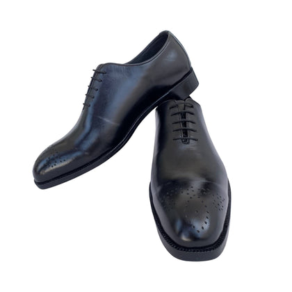 SF Royal Black Laceup With Holes & Timeless Elegance in Pure Cow Leather, for Men