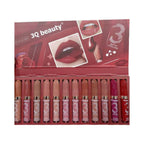 3Q Beauty Lip Gloss Mat, 12PCS Gorgeous Matte Shades, for Women