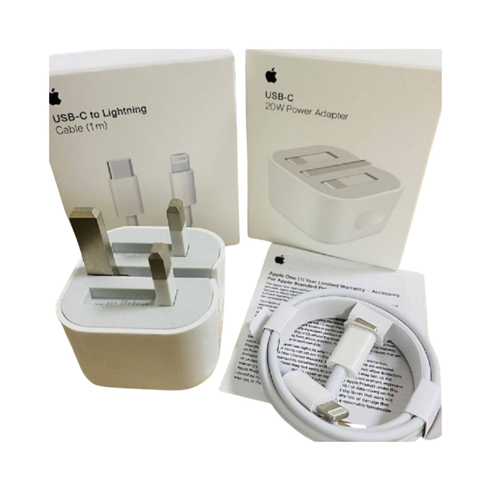 Power Adapter, Apple 20W USB C with Cable, Convenient for home, or On-the-Go charging