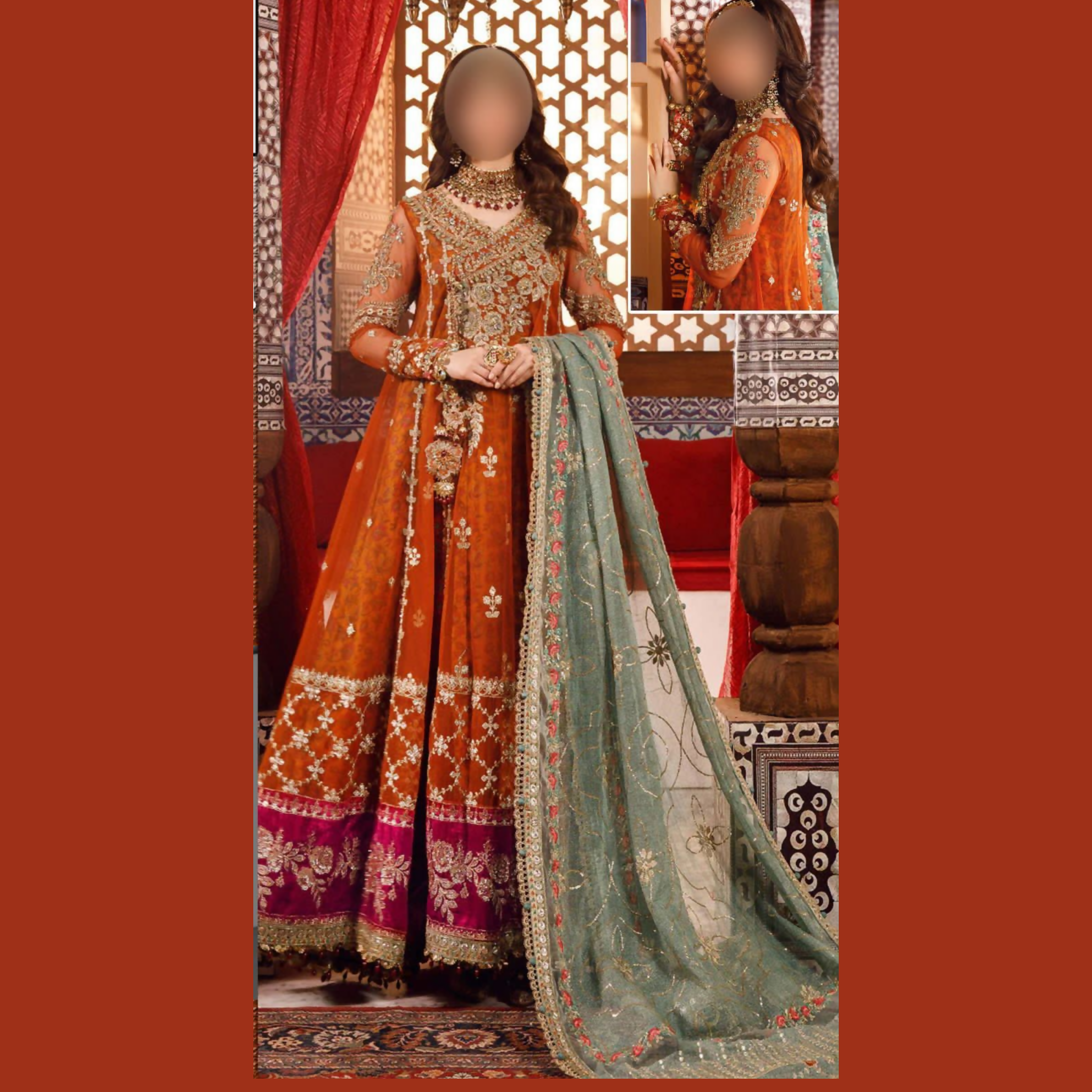 Unstitched Suit, Opulent Embroidered Frock & Silk Trouser Combo, Unstitch Replica, for Ladies
