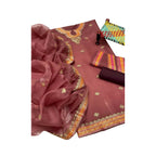 Unstitched Suit, Organza with Machine Embroidery & Resham/Tilla Work, for Women